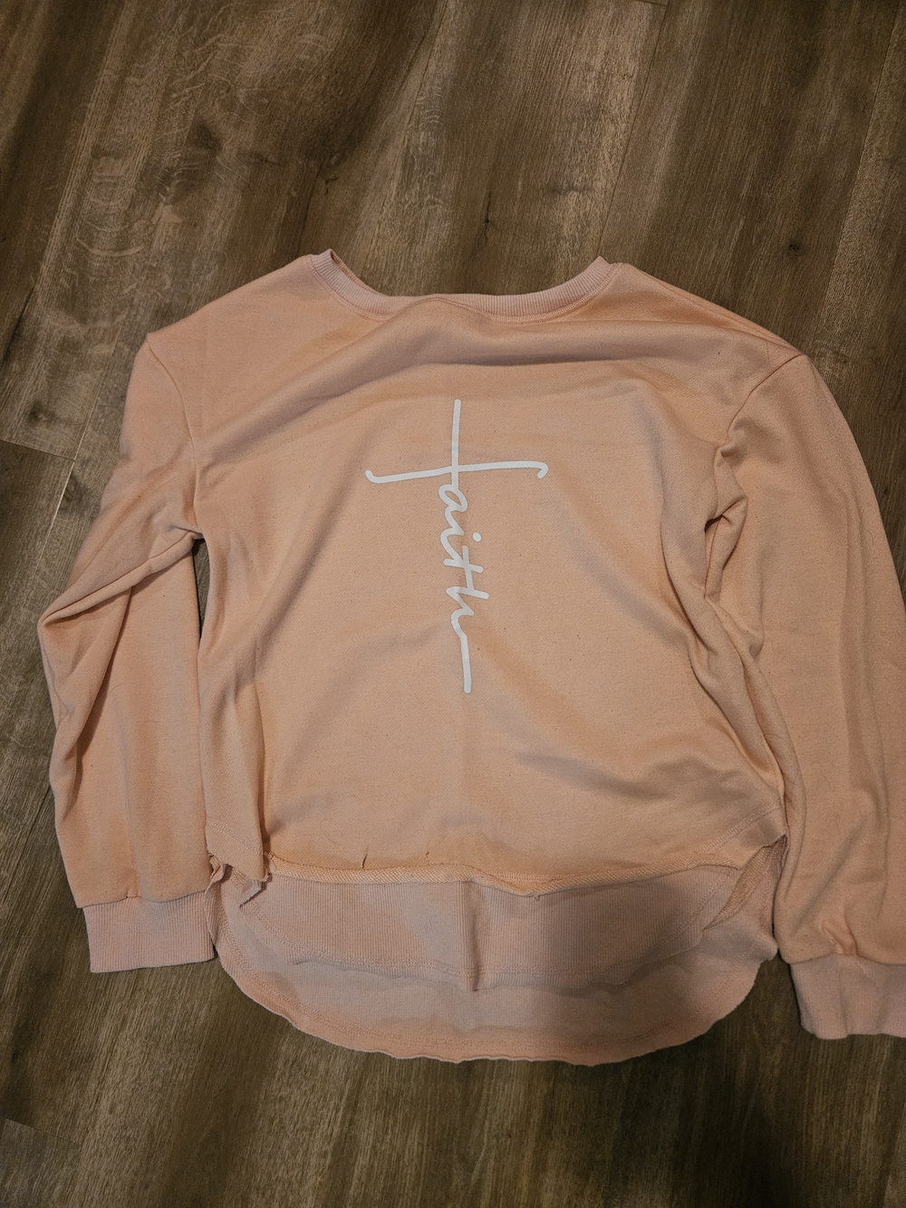 Faith Graphic Pullover Sweatshirt - Peach
